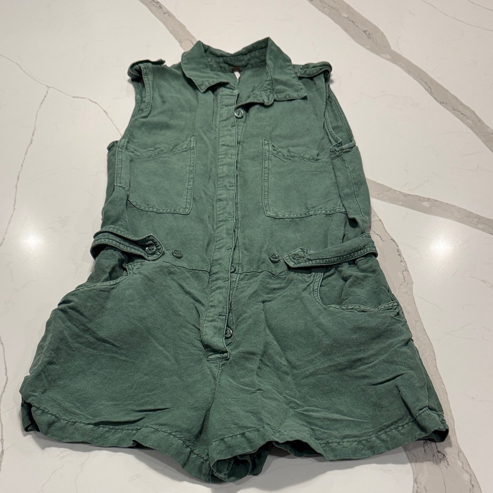 Green Sleeveless Romper